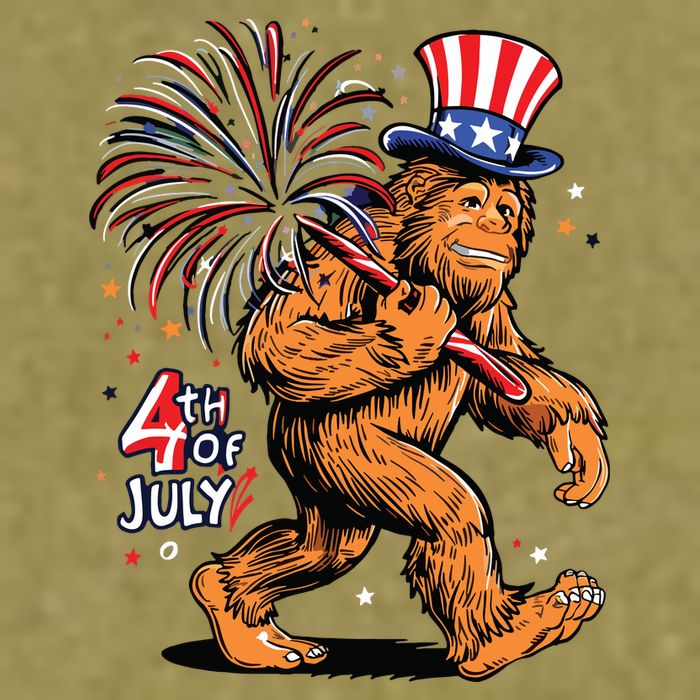 Bigfoot Sasquatch 4th Of July Fireworks Garment-Dyed Women's Muscle Tee