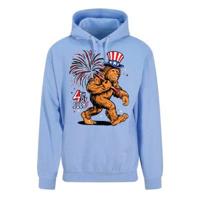 Bigfoot Sasquatch 4th Of July Fireworks Unisex Surf Hoodie