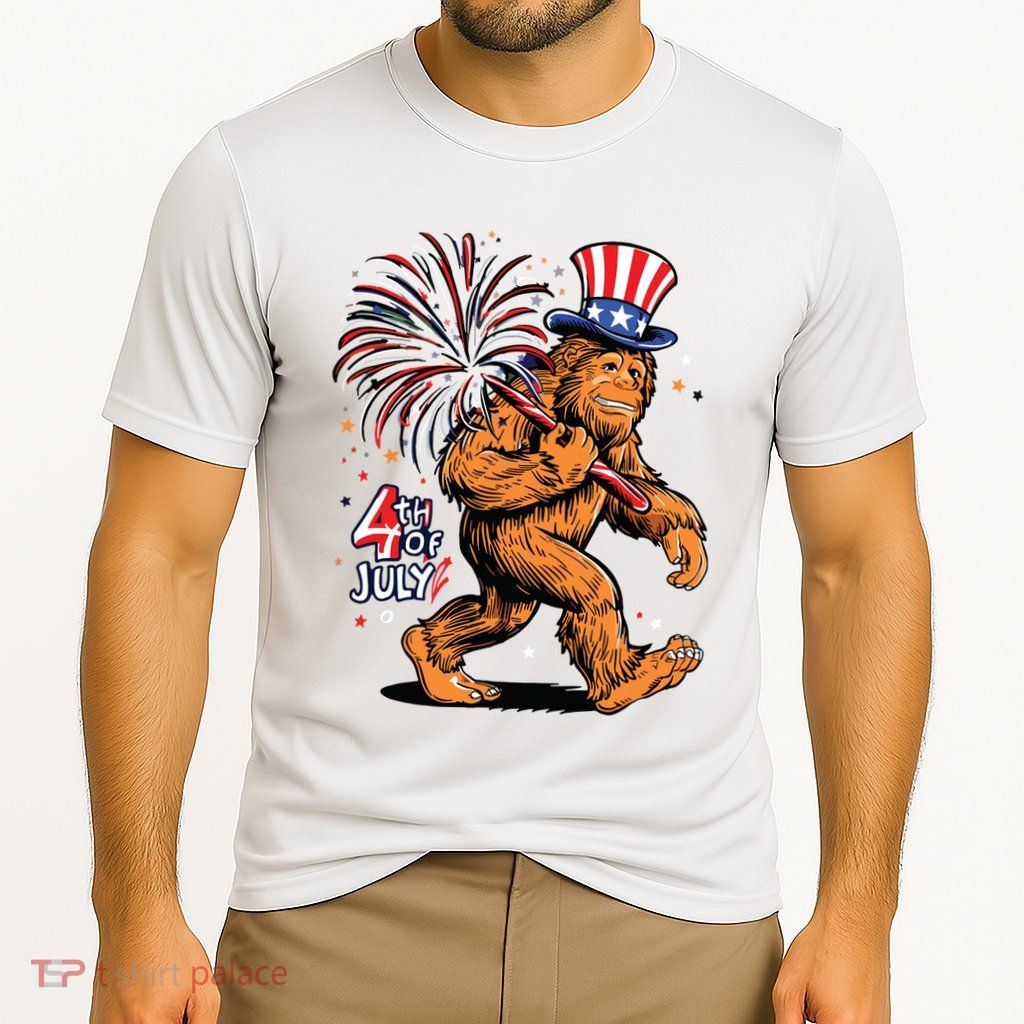 Bigfoot Sasquatch 4th Of July Fireworks Performance Shirt