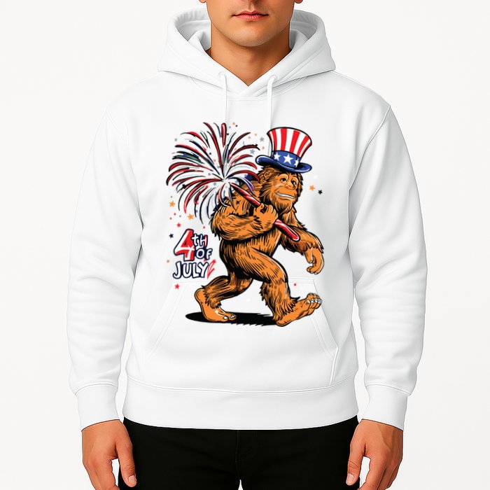 Bigfoot Sasquatch 4th Of July Fireworks Hoodie
