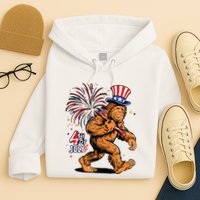 Bigfoot Sasquatch 4th Of July Fireworks Hoodie