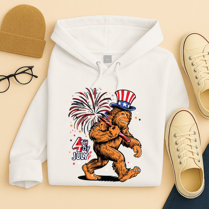 Bigfoot Sasquatch 4th Of July Fireworks Hoodie