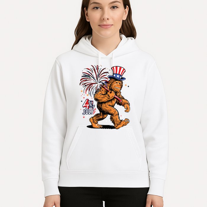 Bigfoot Sasquatch 4th Of July Fireworks Hoodie