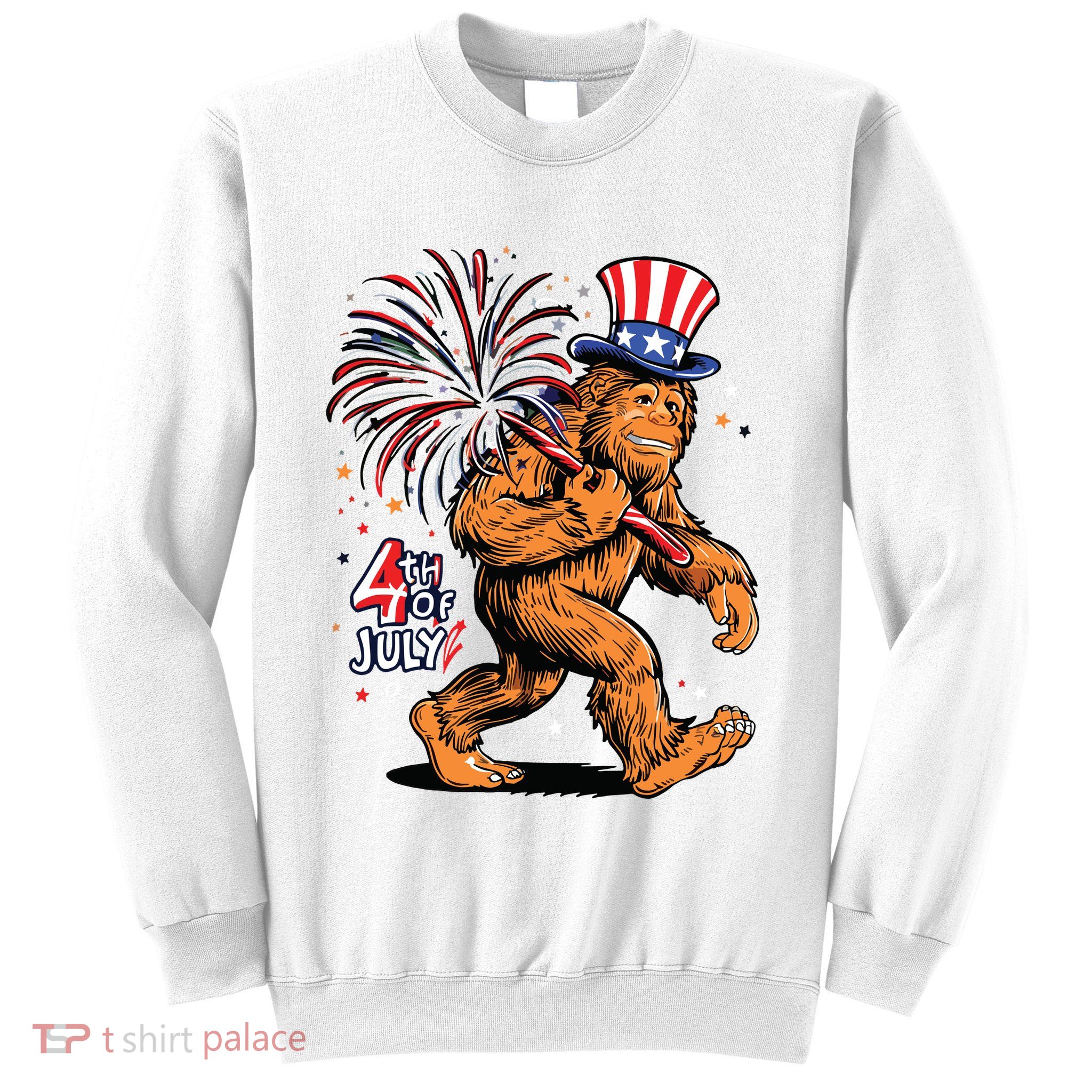 Bigfoot Sasquatch 4th Of July Fireworks Sweatshirt