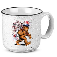 Bigfoot Sasquatch 4th Of July Fireworks 15oz Campfire Ceramic Mug
