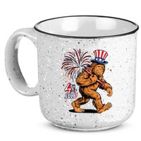 Bigfoot Sasquatch 4th Of July Fireworks 15oz Campfire Ceramic Mug