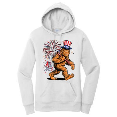 Bigfoot Sasquatch 4th Of July Fireworks Women's Pullover Hoodie