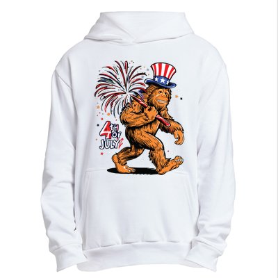 Bigfoot Sasquatch 4th Of July Fireworks Urban Pullover Hoodie