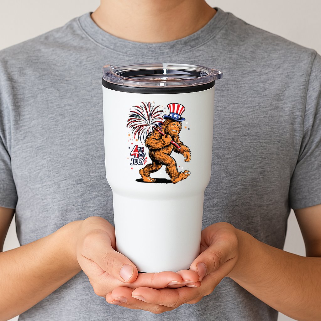Bigfoot Sasquatch 4th Of July Fireworks Tumbler