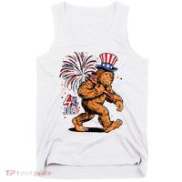 Bigfoot Sasquatch 4th Of July Fireworks Tank Top