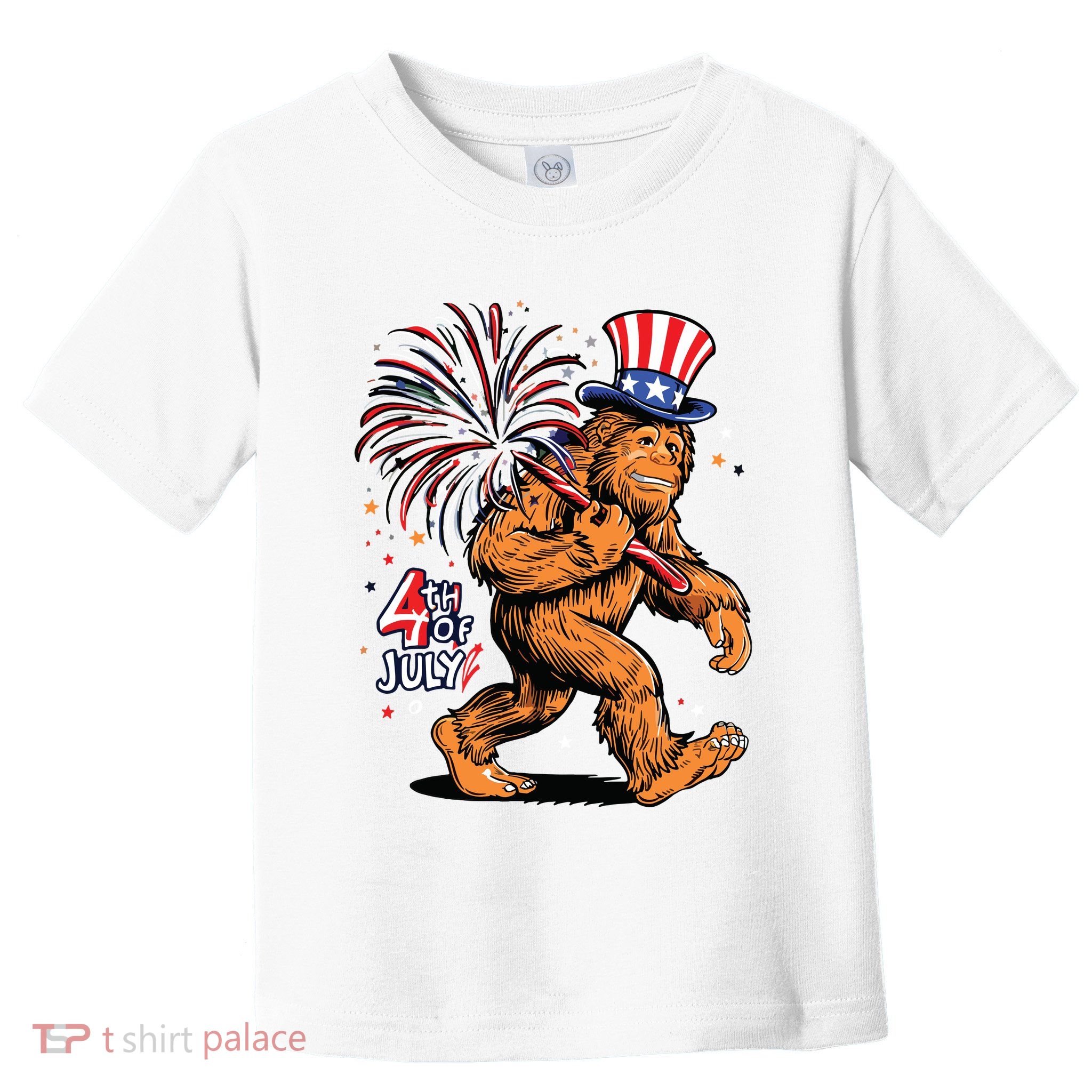 Bigfoot Sasquatch 4th Of July Fireworks Toddler T-Shirt