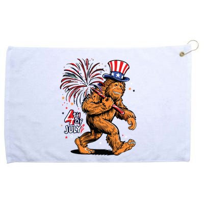 Bigfoot Sasquatch 4th Of July Fireworks Grommeted Golf Towel