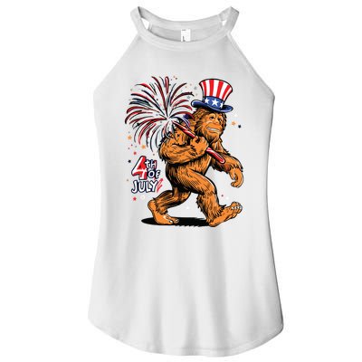 Bigfoot Sasquatch 4th Of July Fireworks Women's Perfect Tri Rocker Tank