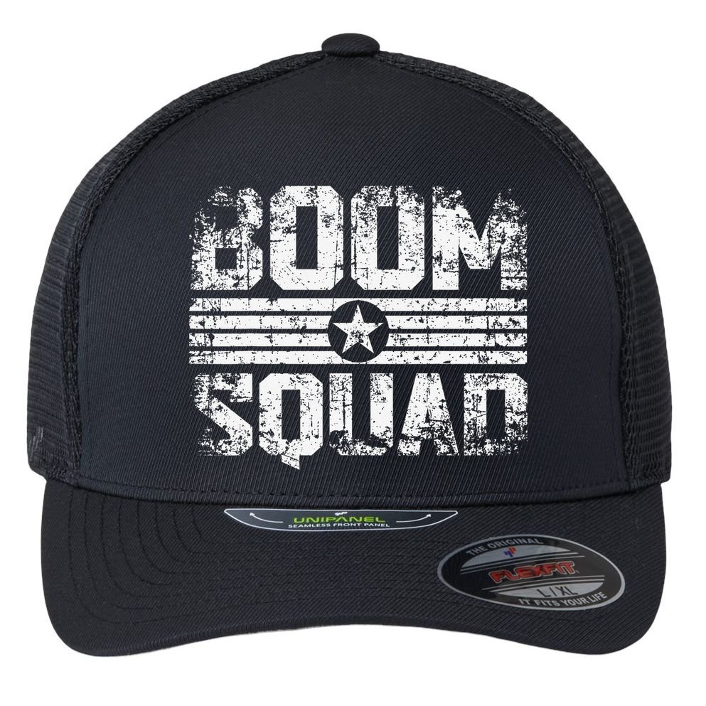Boom Squad 4th of July Firework Flexfit Unipanel Trucker Cap