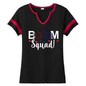 Boom Squad 4th Of July Ladies Halftime Notch Neck Tee