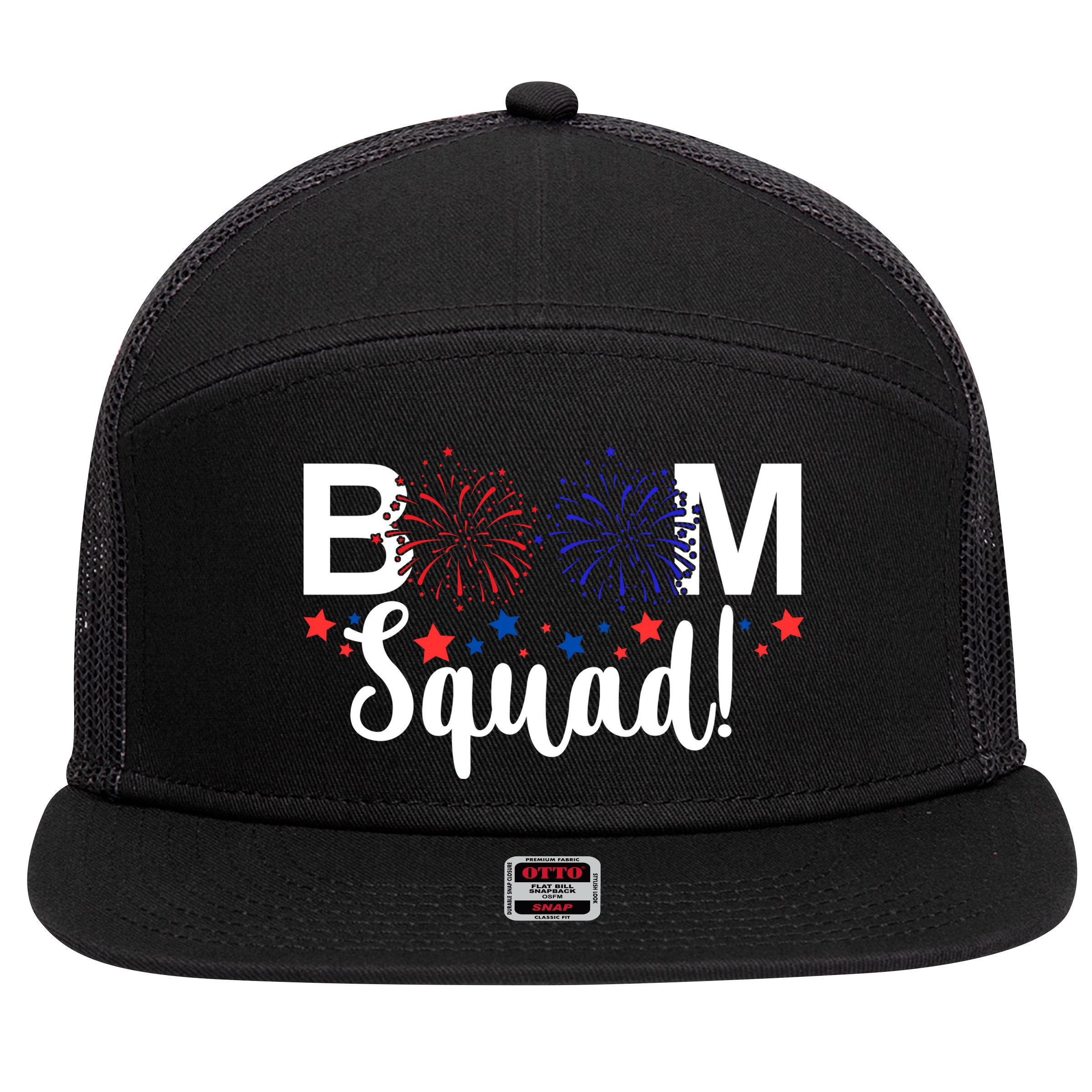 Boom Squad 4th Of July 7 Panel Mesh Trucker Snapback Hat