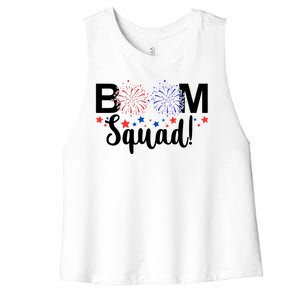 Boom Squad 4th Of July Women's Racerback Cropped Tank