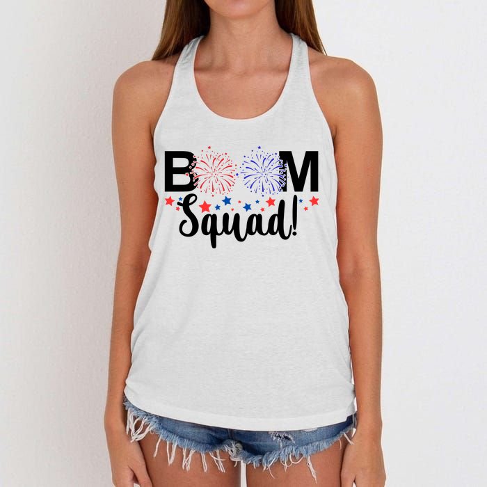 Boom Squad 4th Of July Women's Knotted Racerback Tank