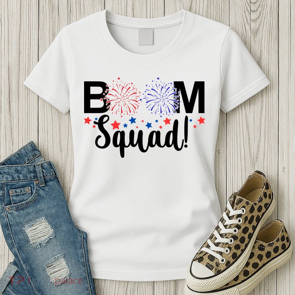 Boom Squad 4th Of July Womens T-Shirt