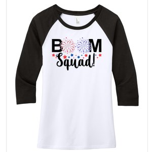 Boom Squad 4th Of July Women's Tri-Blend 3/4-Sleeve Raglan Shirt