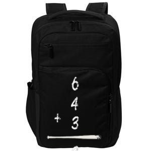 Baseball Saying 6+4+3=2 Double Play Baseball Player Impact Tech Backpack