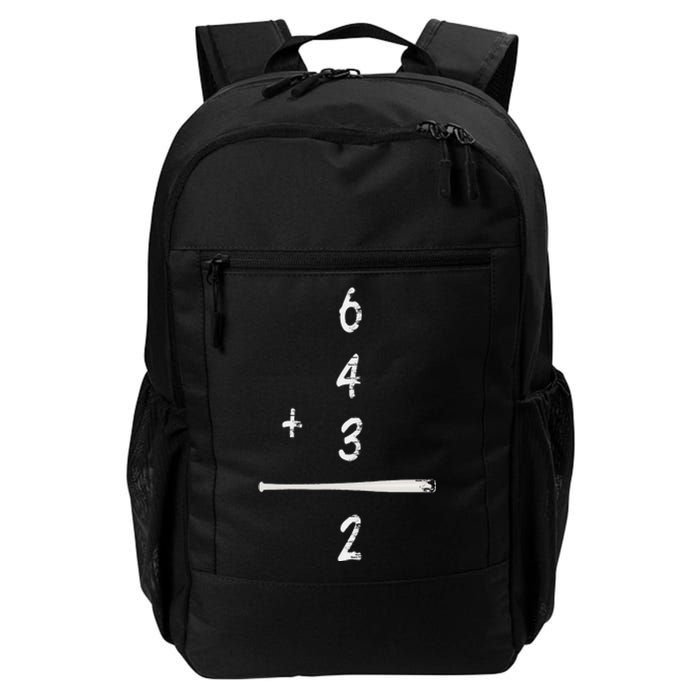 Baseball Saying 6+4+3=2 Double Play Baseball Player Daily Commute Backpack