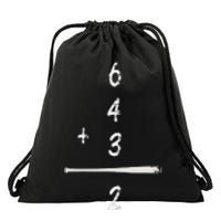 Baseball Saying 6+4+3=2 Double Play Baseball Player Drawstring Bag