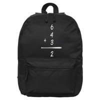 Baseball Saying 6+4+3=2 Double Play Baseball Player 16 in Basic Backpack