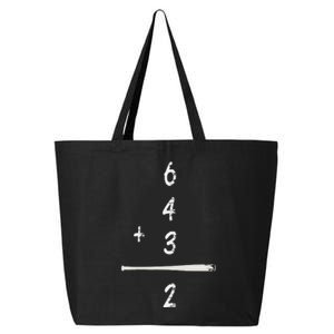 Baseball Saying 6+4+3=2 Double Play Baseball Player 25L Jumbo Tote