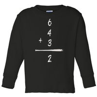 Baseball Saying 6+4+3=2 Double Play Baseball Player Toddler Long Sleeve Shirt