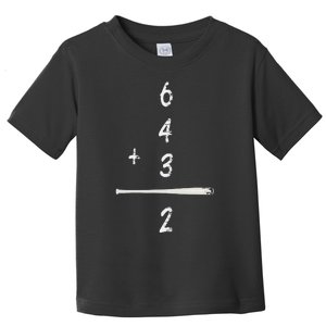 Baseball Saying 6+4+3=2 Double Play Baseball Player Toddler T-Shirt