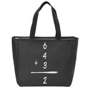 Baseball Saying 6+4+3=2 Double Play Baseball Player Zip Tote Bag