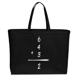 Baseball Saying 6+4+3=2 Double Play Baseball Player Cotton Canvas Jumbo Tote