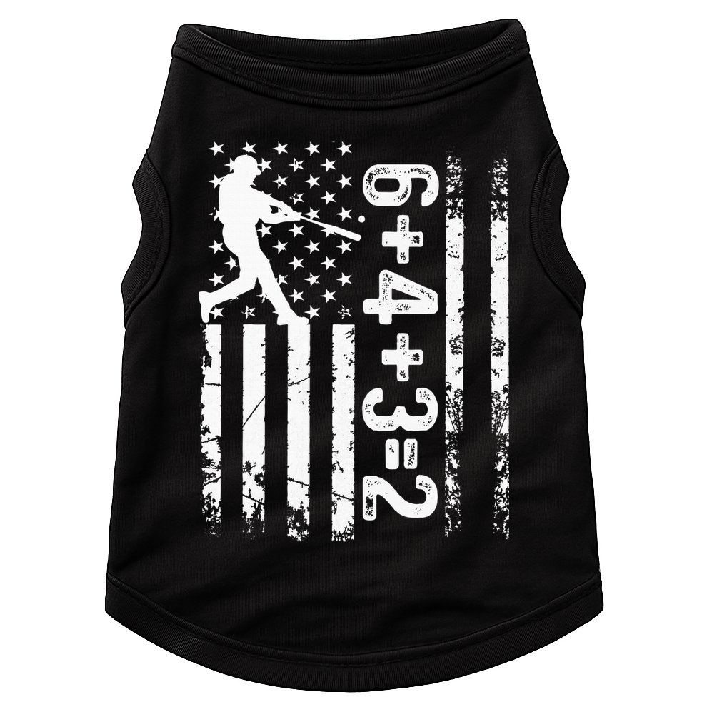 Baseball Saying 6+4+3=2 Double Play Baseball Player Doggie Tank