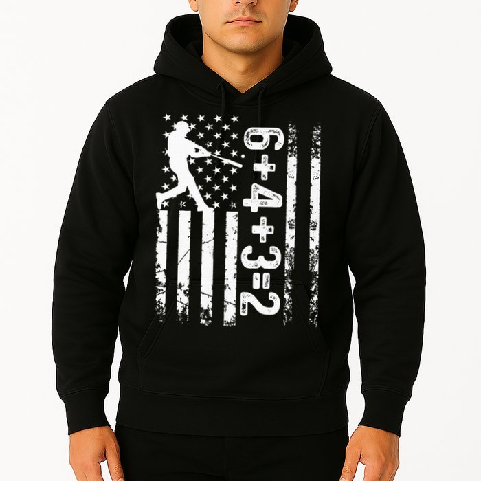 Baseball Saying 6+4+3=2 Double Play Baseball Player Hoodie