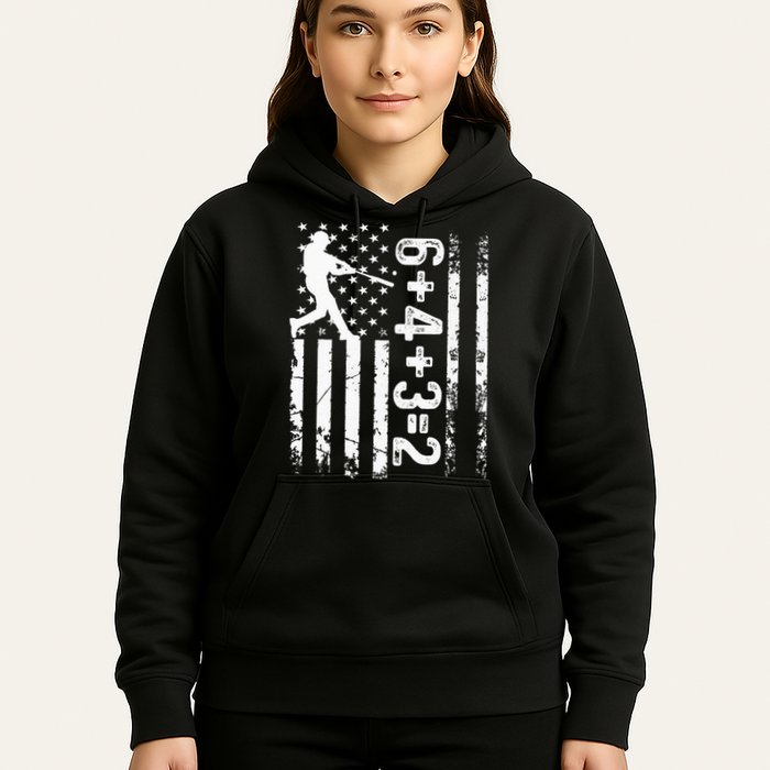 Baseball Saying 6+4+3=2 Double Play Baseball Player Hoodie