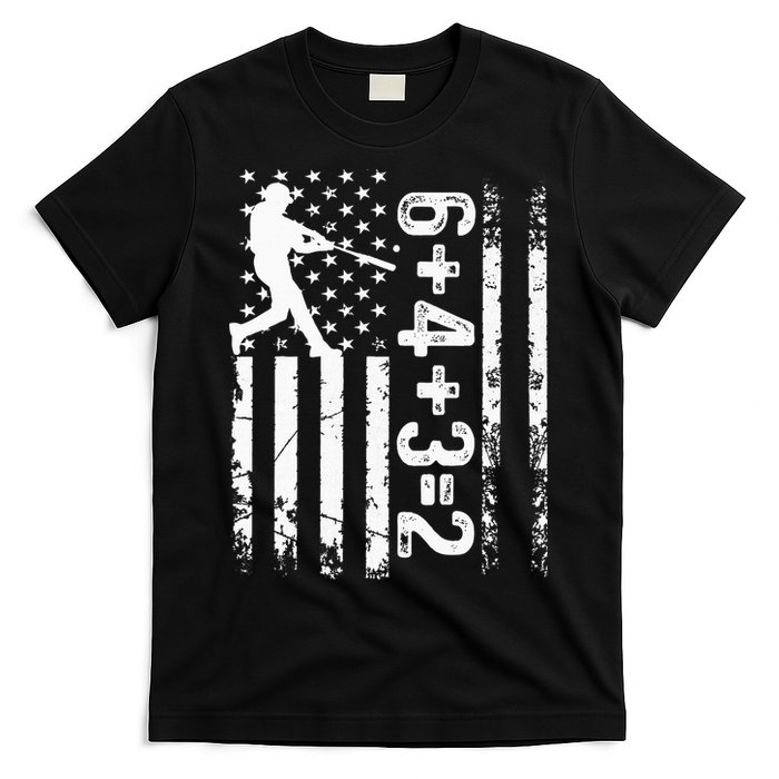 Baseball Saying 6+4+3=2 Double Play Baseball Player T-Shirt