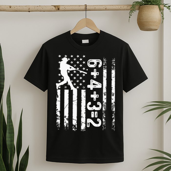 Baseball Saying 6+4+3=2 Double Play Baseball Player T-Shirt