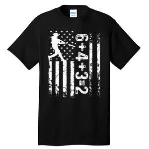 Baseball Saying 6+4+3=2 Double Play Baseball Player Tall T-Shirt