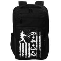 Baseball Saying 6+4+3=2 Double Play Baseball Player Impact Tech Backpack