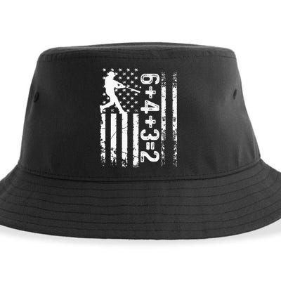 Baseball Saying 6+4+3=2 Double Play Baseball Player Sustainable Bucket Hat