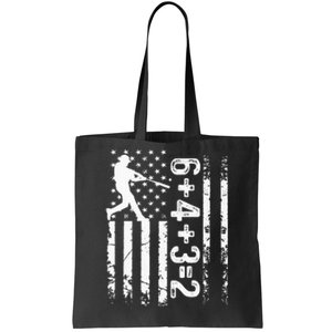 Baseball Saying 6+4+3=2 Double Play Baseball Player Tote Bag