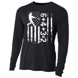 Baseball Saying 6+4+3=2 Double Play Baseball Player Cooling Performance Long Sleeve Crew