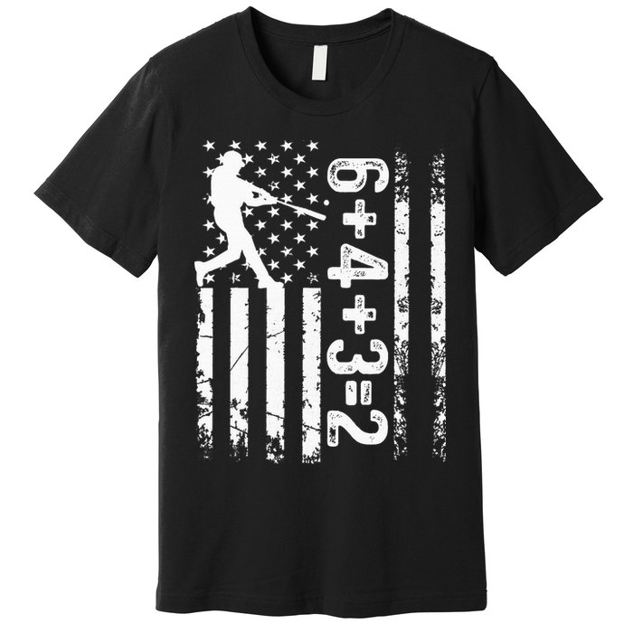 Baseball Saying 6+4+3=2 Double Play Baseball Player Premium T-Shirt