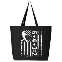 Baseball Saying 6+4+3=2 Double Play Baseball Player 25L Jumbo Tote