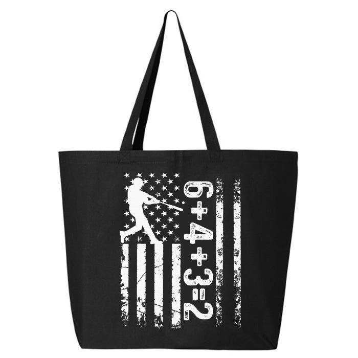Baseball Saying 6+4+3=2 Double Play Baseball Player 25L Jumbo Tote