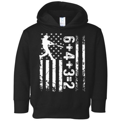 Baseball Saying 6+4+3=2 Double Play Baseball Player Toddler Hoodie