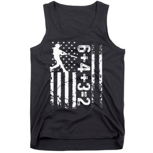 Baseball Saying 6+4+3=2 Double Play Baseball Player Tank Top