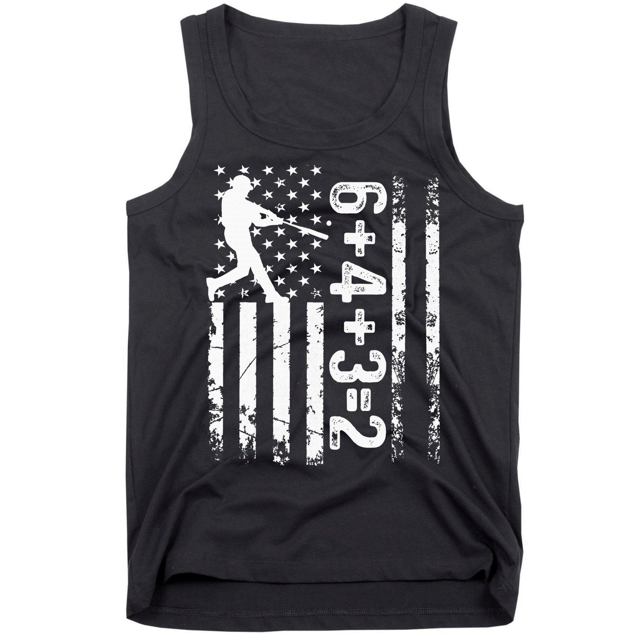 Baseball Saying 6+4+3=2 Double Play Baseball Player Tank Top