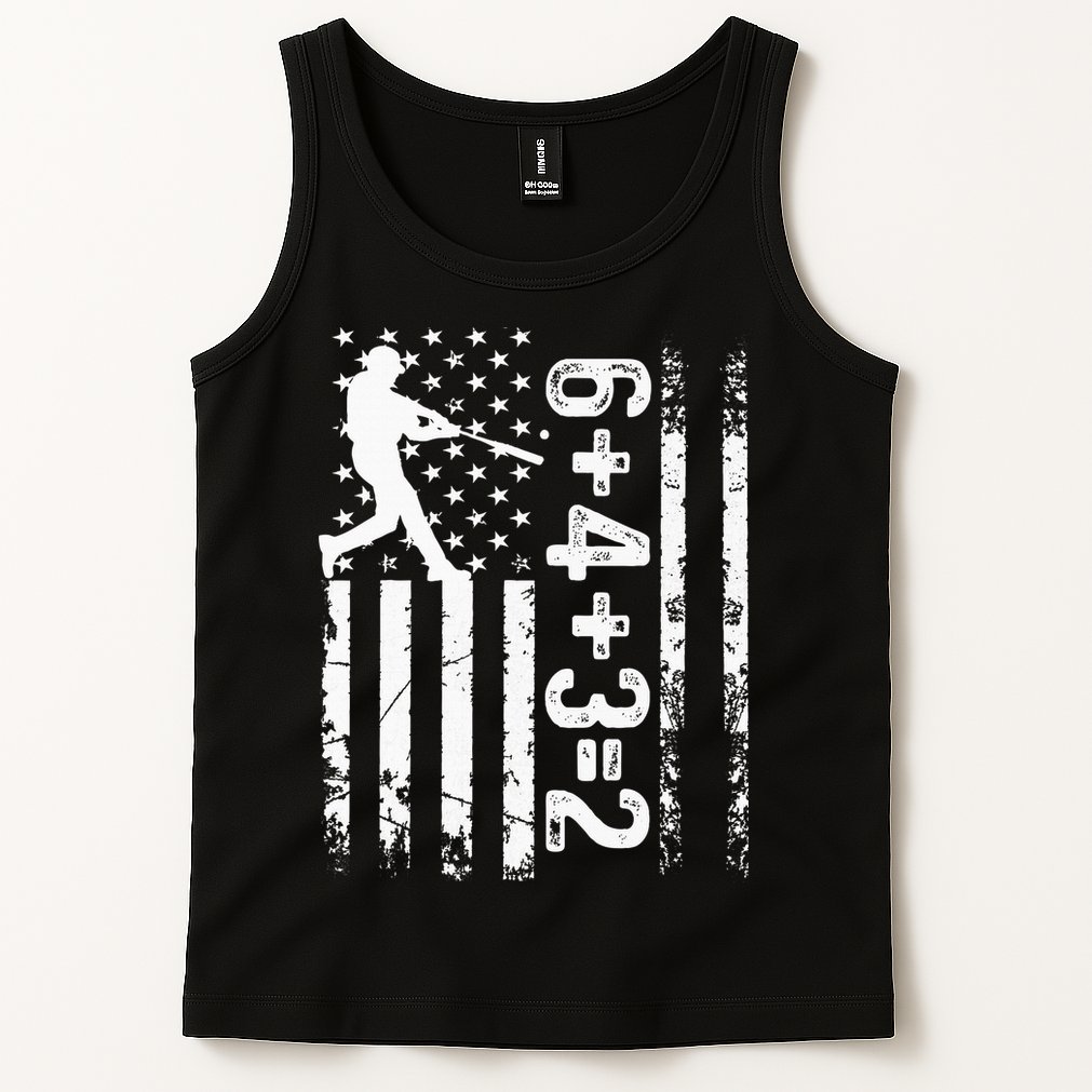 Baseball Saying 6+4+3=2 Double Play Baseball Player Tank Top